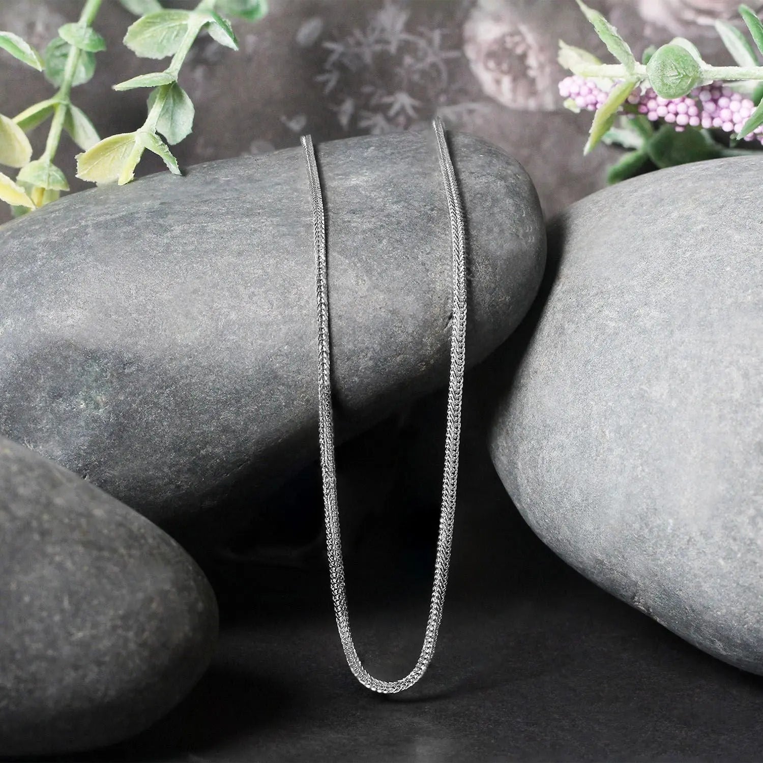 14k White Gold Foxtail Chain (1.00 mm) RCJ Chains  CELESTIA LUXE JEWELLERS