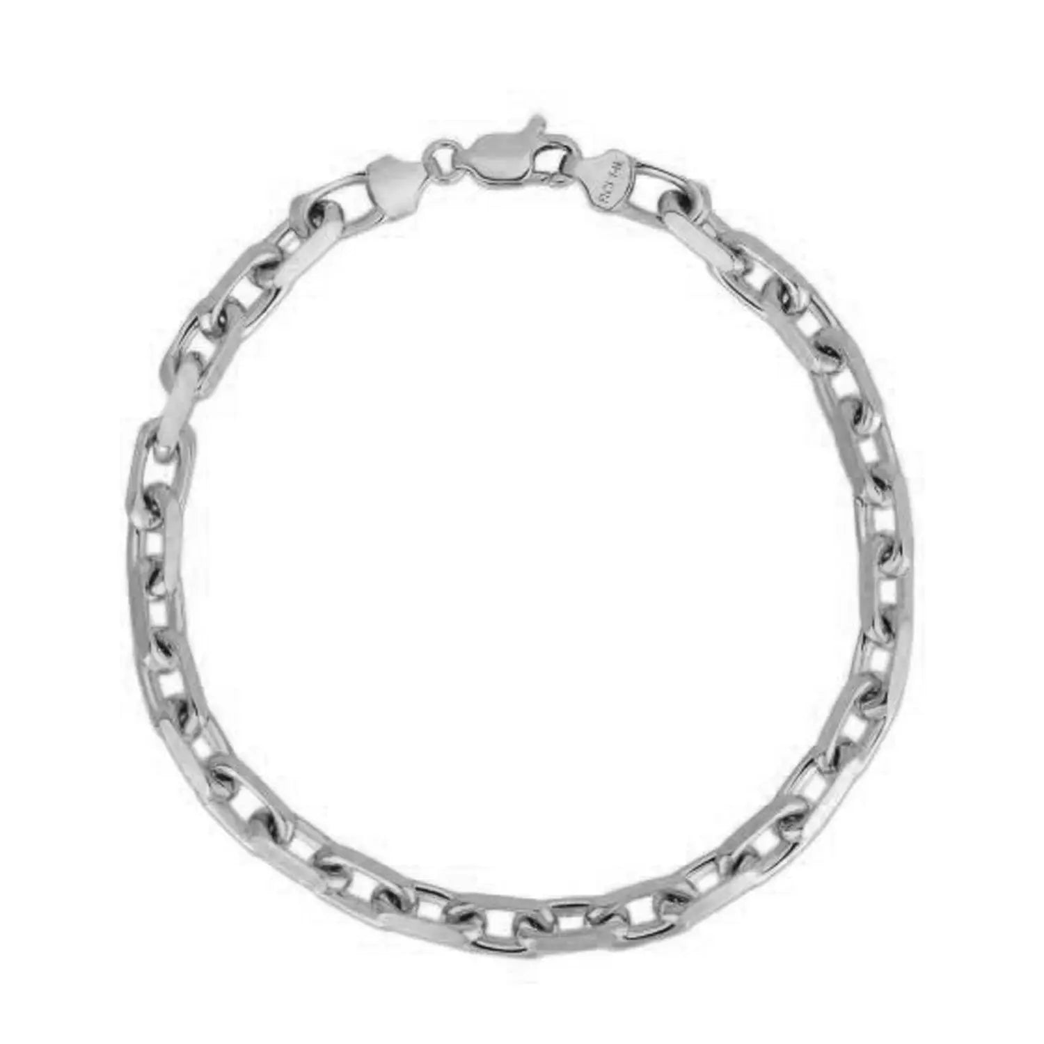 14k White Gold French Cable Chain Bracelet  (4.80 mm) RCJ Bracelets  CELESTIA LUXE JEWELLERS