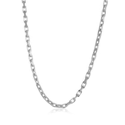14k White Gold French Cable Link Chain (2.50 mm) RCJ Chains  CELESTIA LUXE JEWELLERS