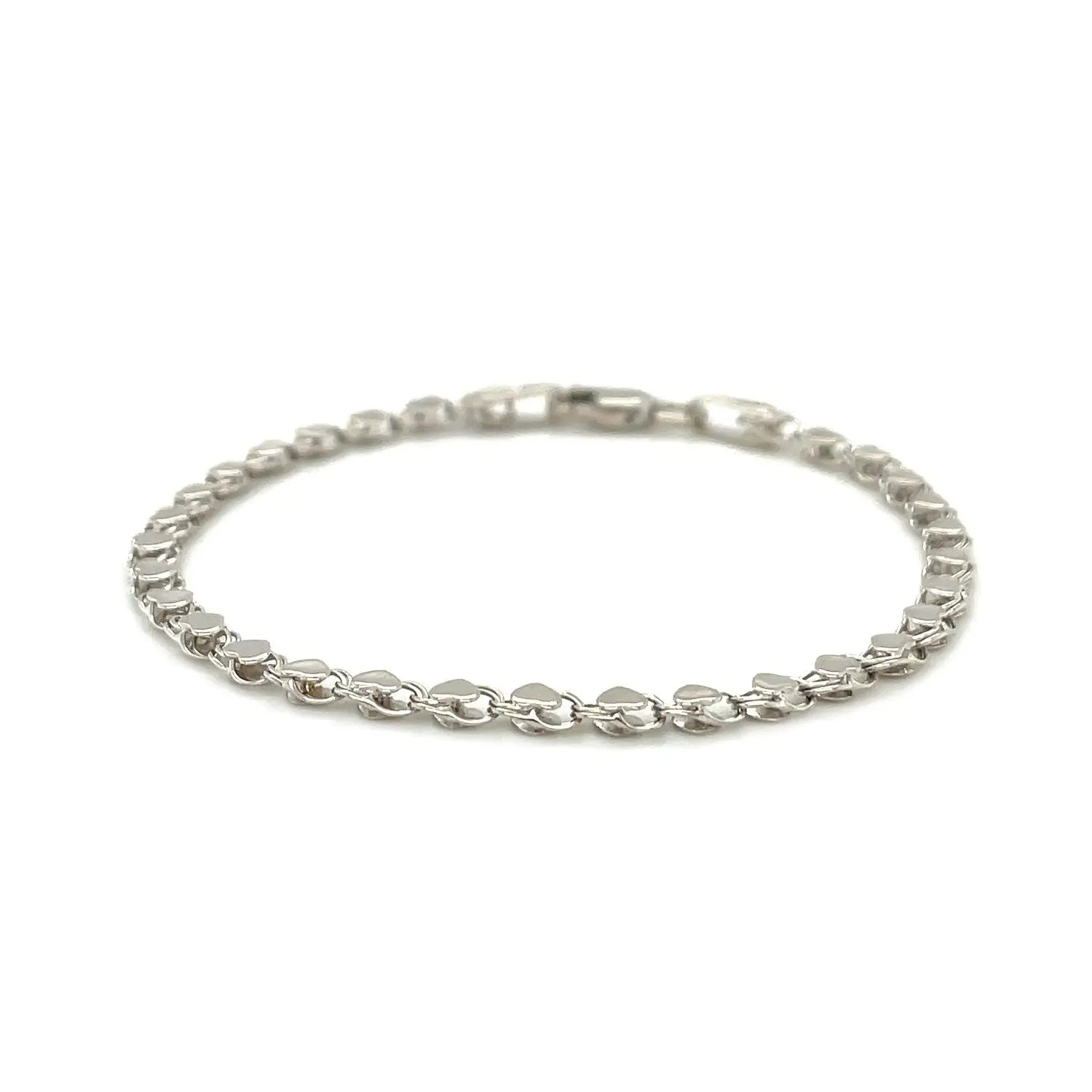 14k White Gold Heart Bracelet (3.00 mm) RCJ Bracelets  CELESTIA LUXE JEWELLERS