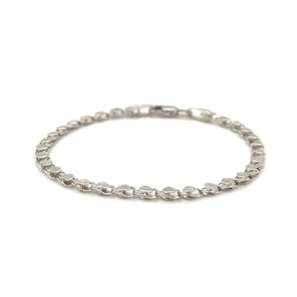 14k White Gold Heart Bracelet (3.00 mm) RCJ Bracelets  CELESTIA LUXE JEWELLERS