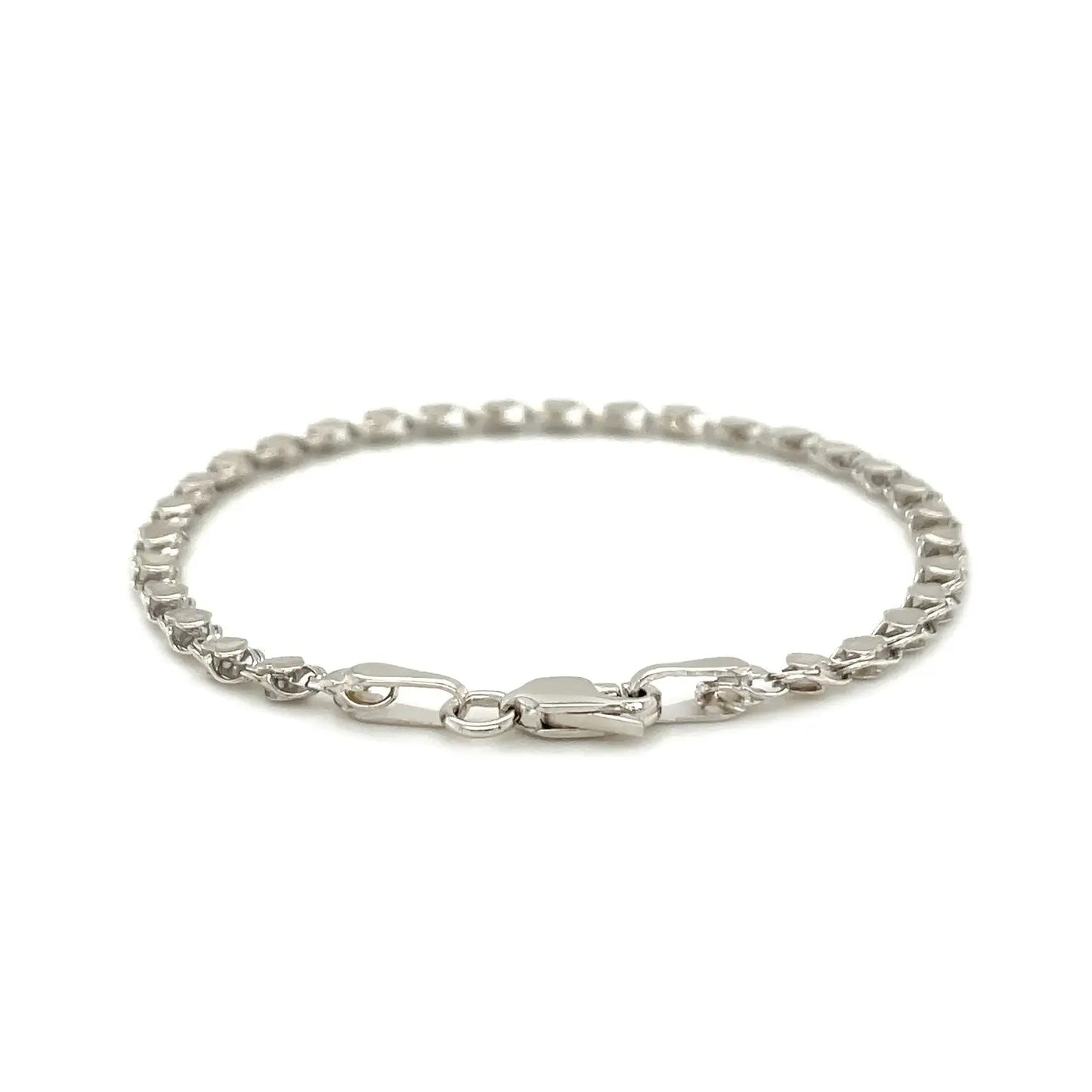 14k White Gold Heart Bracelet (3.00 mm) RCJ Bracelets  CELESTIA LUXE JEWELLERS