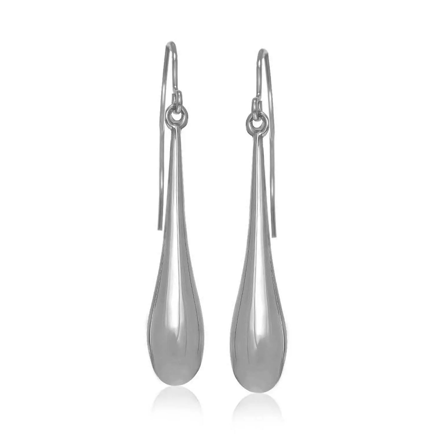 14k White Gold Long Polished Teardrop Dangling Earrings RCJ Earrings  CELESTIA LUXE JEWELLERS