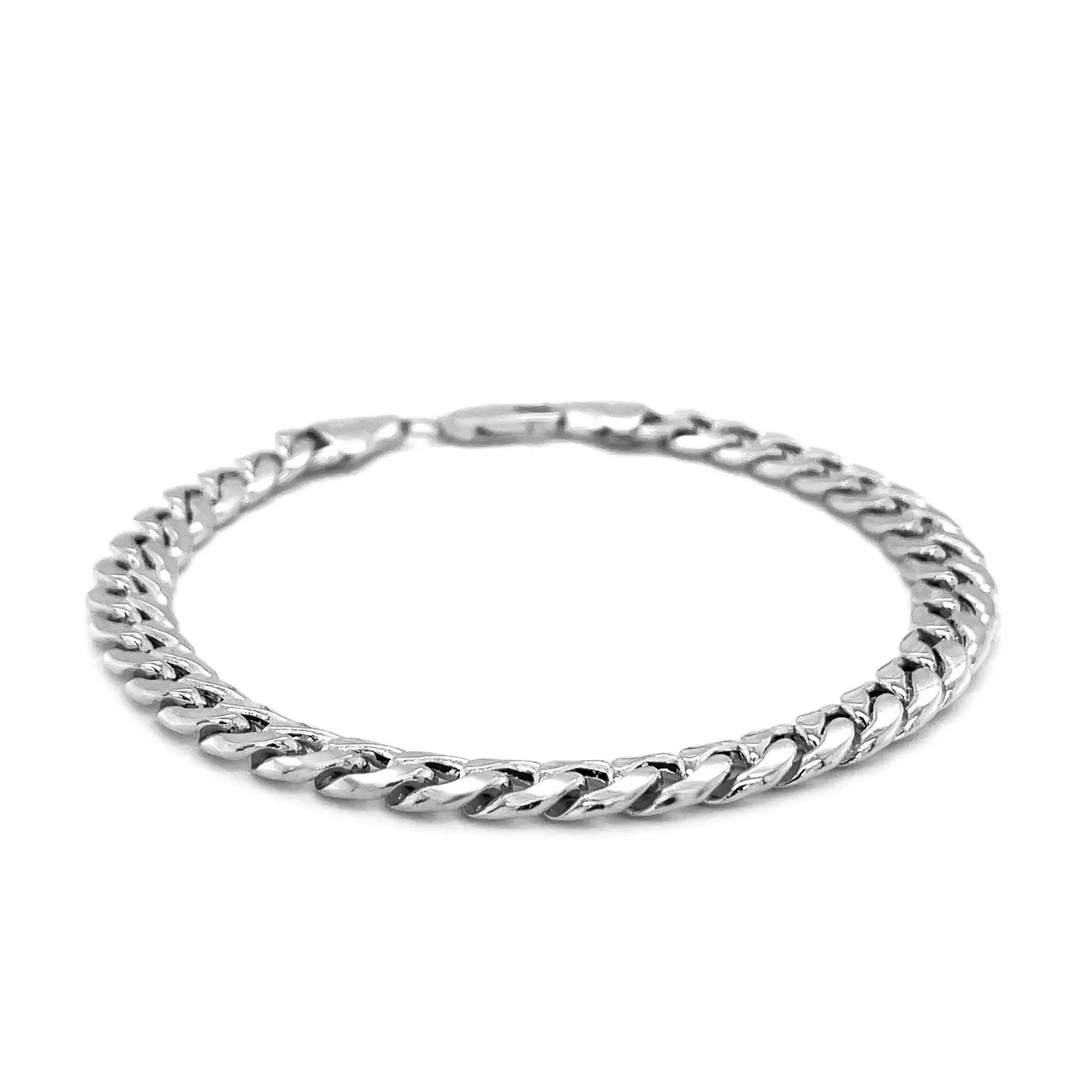 14k White Gold Miami Cuban Semi Solid Bracelet (7.00 mm) RCJ Bracelets  CELESTIA LUXE JEWELLERS