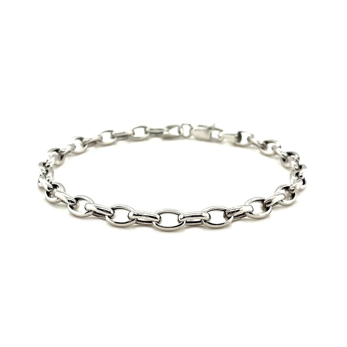 14k White Gold Oval Rolo Bracelet  (4.60 mm) RCJ Bracelets  CELESTIA LUXE JEWELLERS