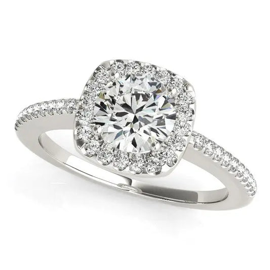 14k White Gold Pave Style Slim Shank Diamond Engagement Ring (1 1/8 cttw) RCJ Rings  CELESTIA LUXE JEWELLERS