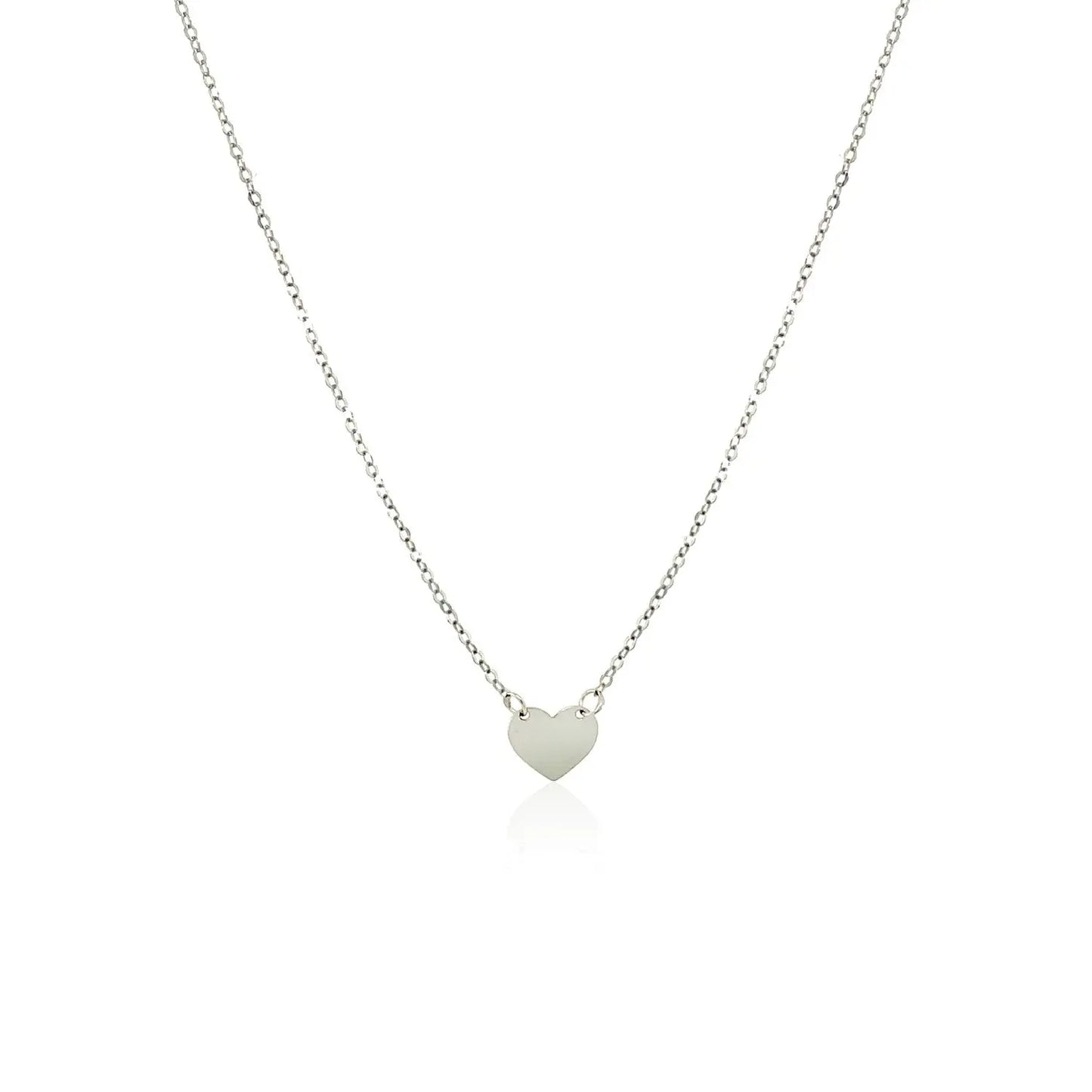 14k White Gold Polished Mini Heart Necklace RCJ Necklaces  CELESTIA LUXE JEWELLERS