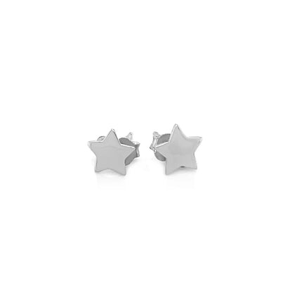 14k White Gold Post Earrings with Stars(6.5mm) RCJ Earrings  CELESTIA LUXE JEWELLERS