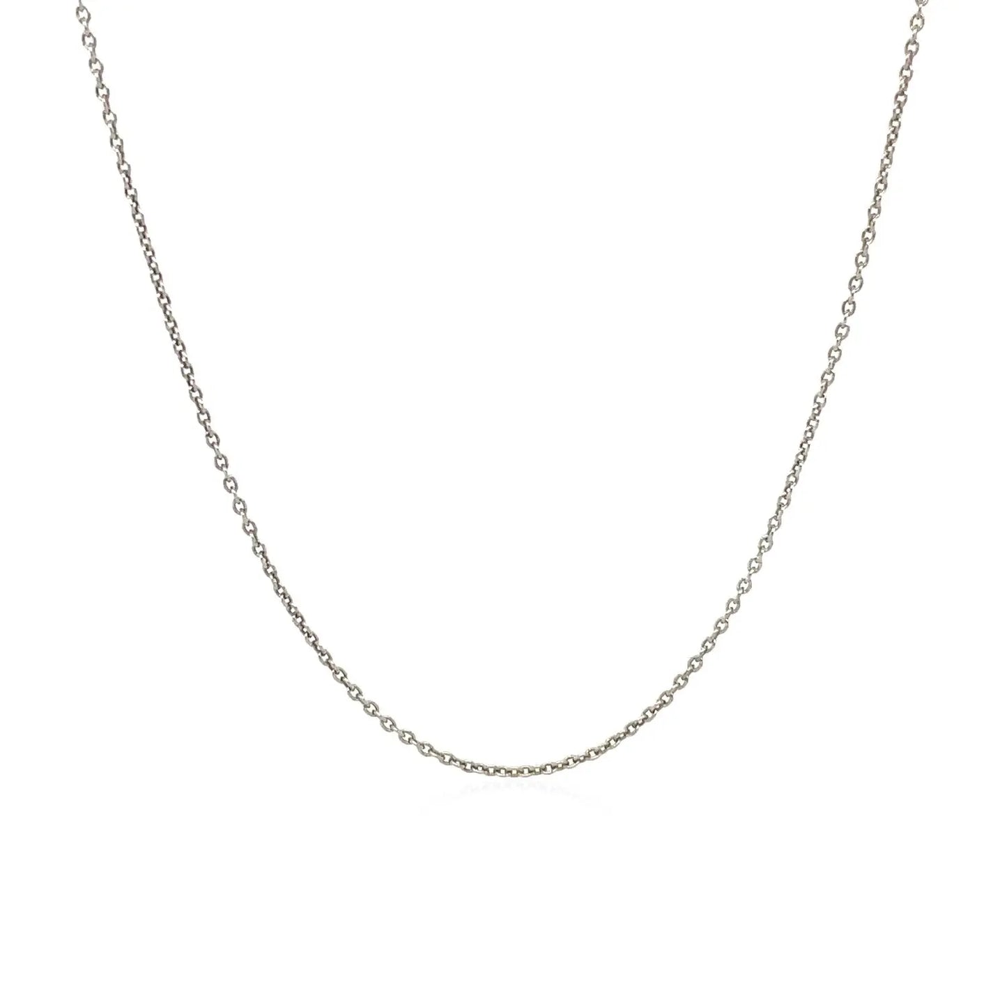 14k White Gold Round Cable Link Chain (1.10 mm) RCJ Chains  CELESTIA LUXE JEWELLERS
