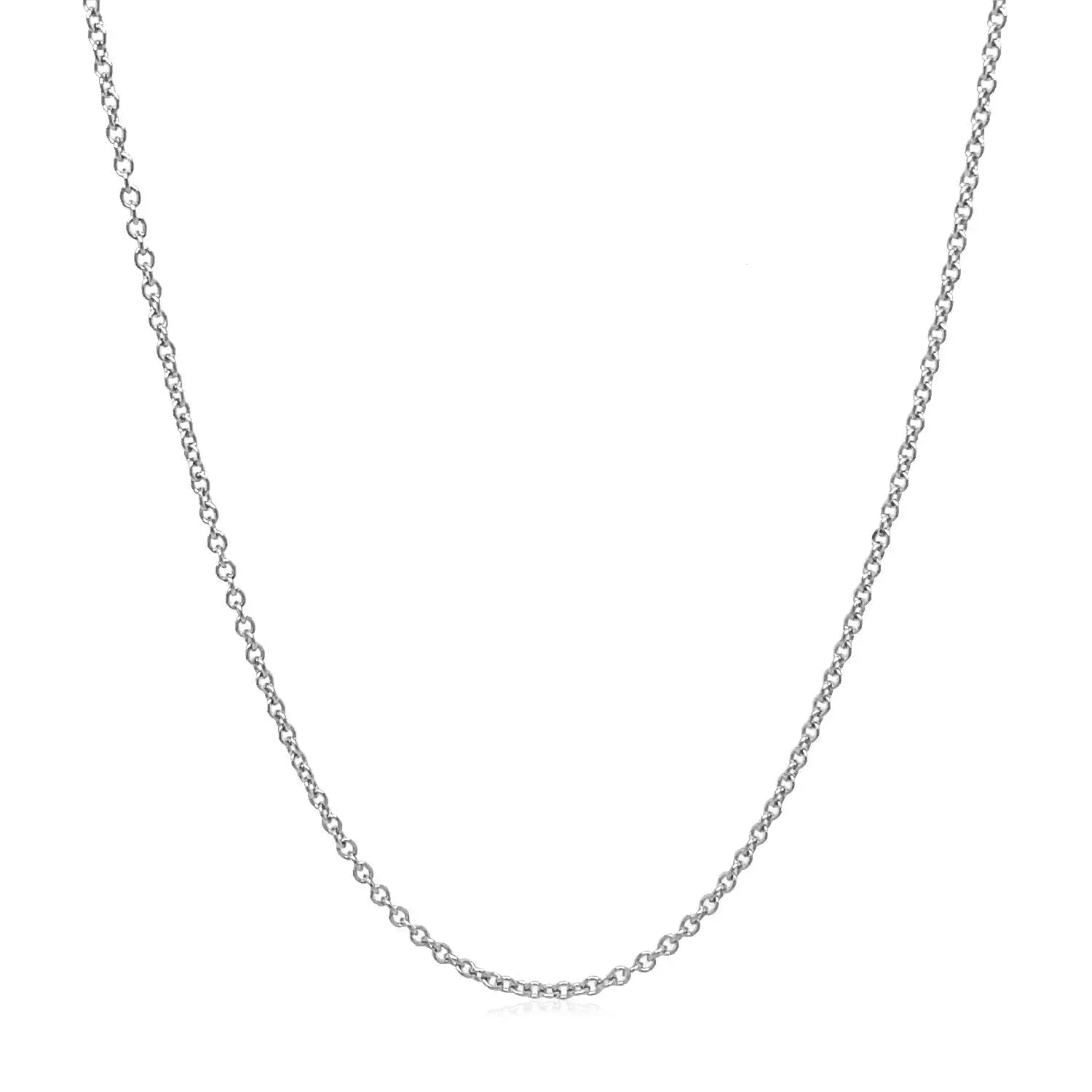 14k White Gold Round Cable Link Chain (1.30 mm) RCJ Chains  CELESTIA LUXE JEWELLERS