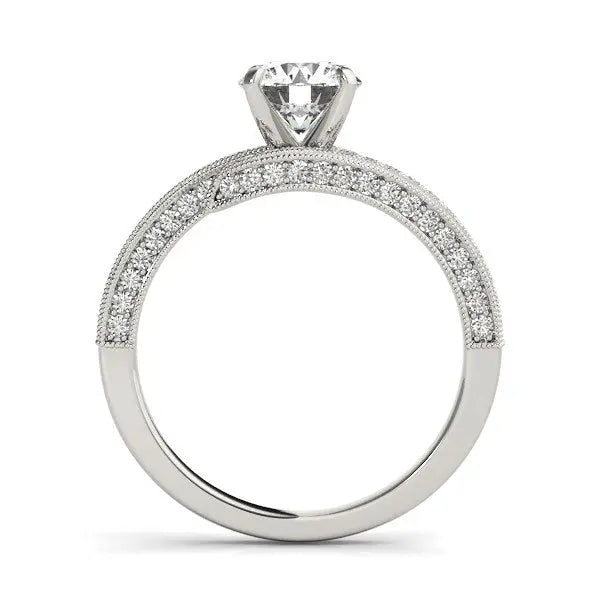 14k White Gold Round Diamond Bypass Style Engagement Ring (1 1/2 cttw) RCJ Rings  CELESTIA LUXE JEWELLERS