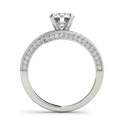 14k White Gold Round Diamond Bypass Style Engagement Ring (1 1/2 cttw) RCJ Rings  CELESTIA LUXE JEWELLERS