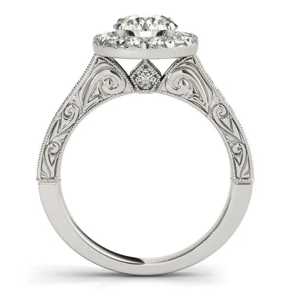 14k White Gold Round Diamond Engagement Ring with Stylish Shank (1 5/8 cttw) RCJ Rings  CELESTIA LUXE JEWELLERS