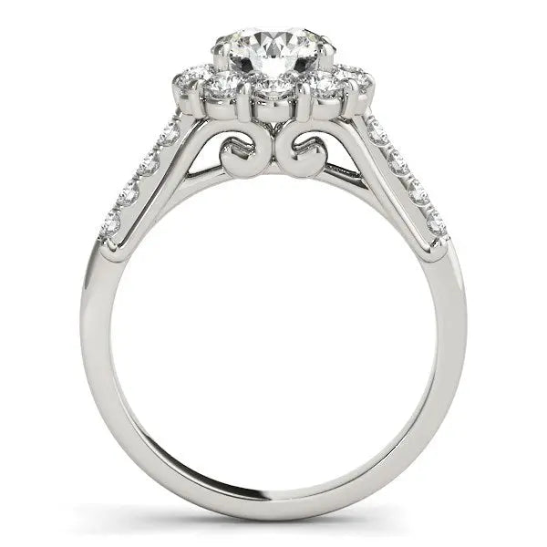 14k White Gold Round Diamond Halo Engagement Ring (2 1/2 cttw) RCJ Rings  CELESTIA LUXE JEWELLERS