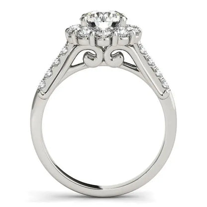 14k White Gold Round Diamond Halo Engagement Ring (2 1/2 cttw) RCJ Rings  CELESTIA LUXE JEWELLERS