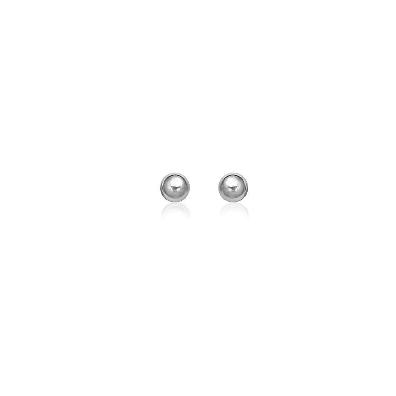 14k White Gold Round Stud Earrings (4mm) RCJ Earrings  CELESTIA LUXE JEWELLERS