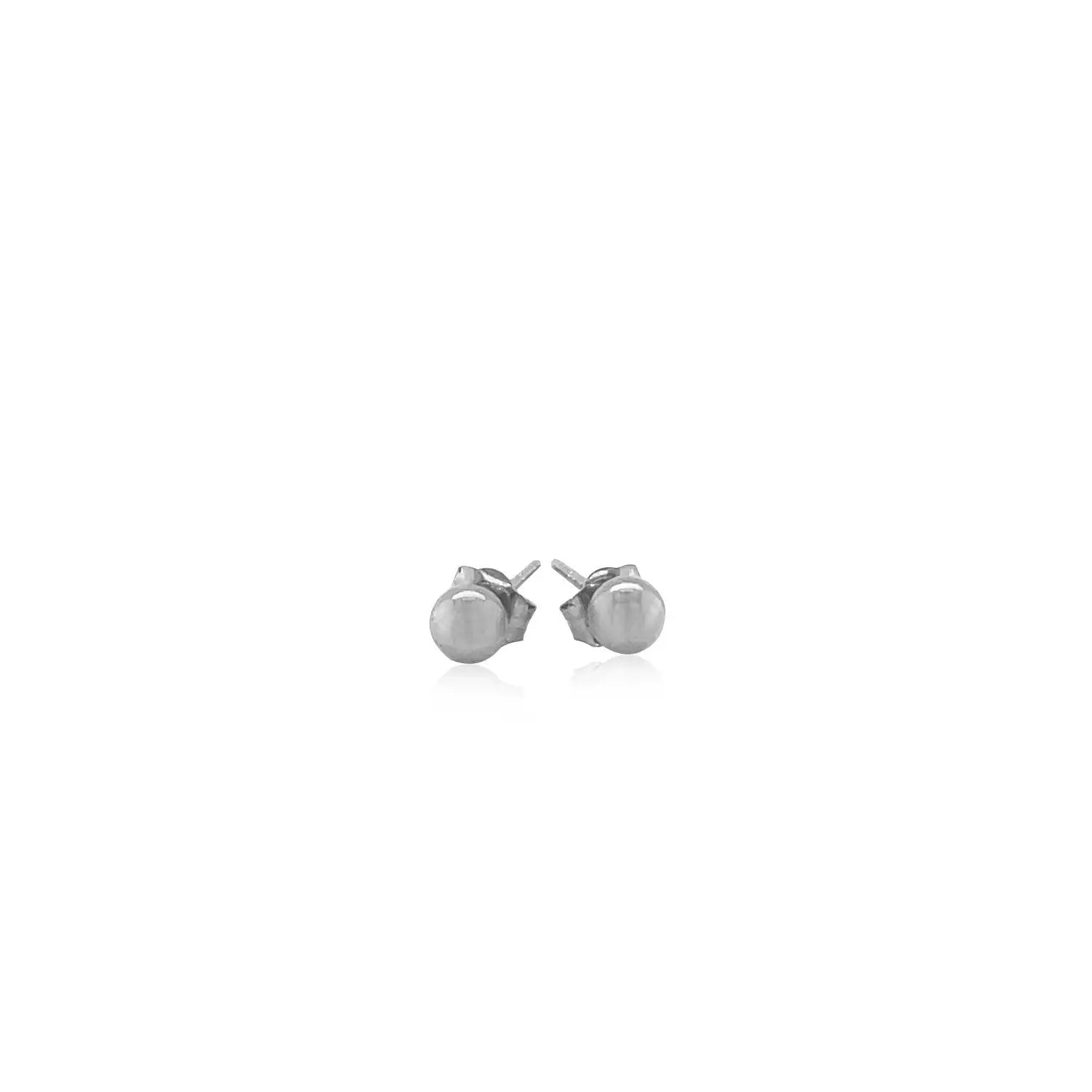 14k White Gold Round Stud Earrings (4mm) RCJ Earrings  CELESTIA LUXE JEWELLERS