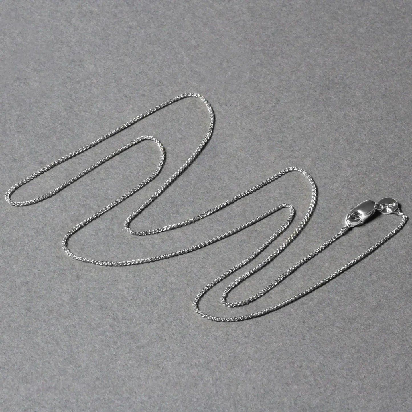 14k White Gold Round Wheat Chain (0.80 mm) RCJ Chains  CELESTIA LUXE JEWELLERS