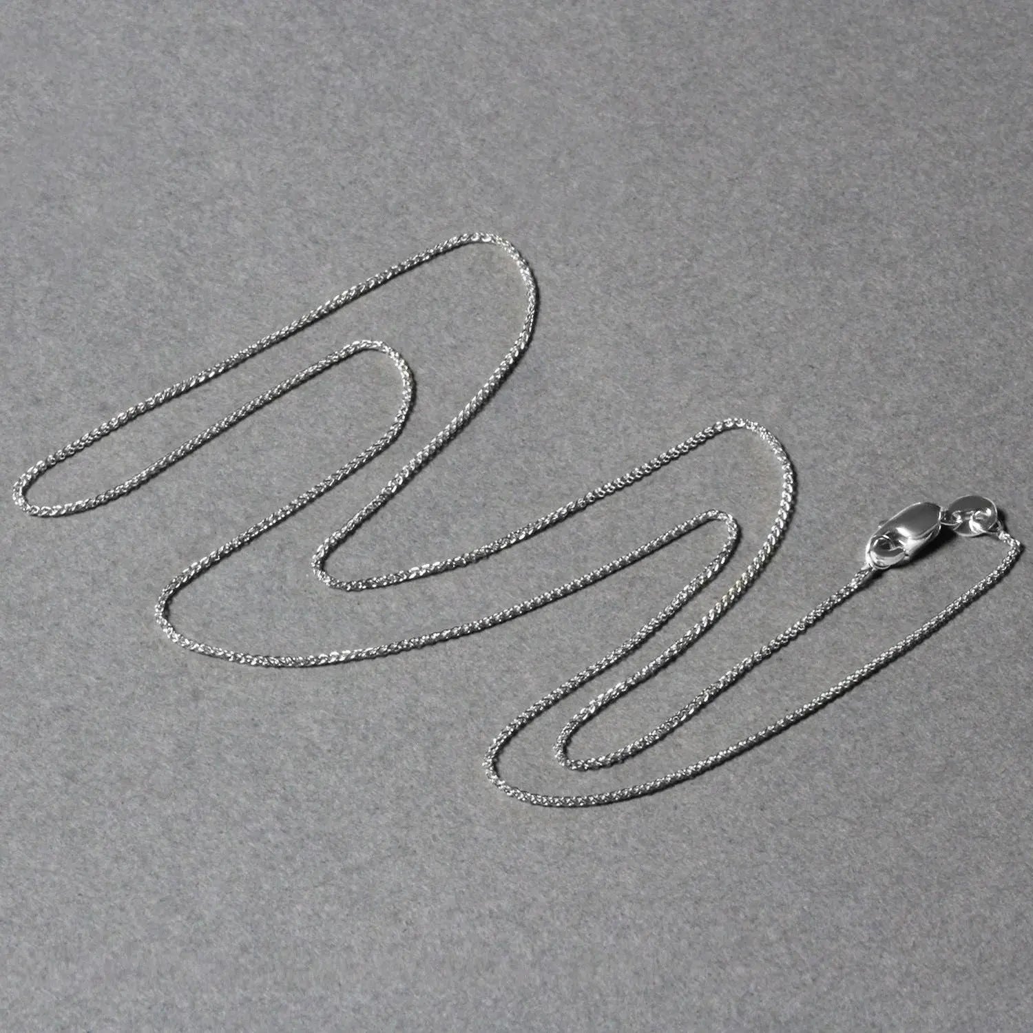 14k White Gold Round Wheat Chain (0.80 mm) RCJ Chains  CELESTIA LUXE JEWELLERS
