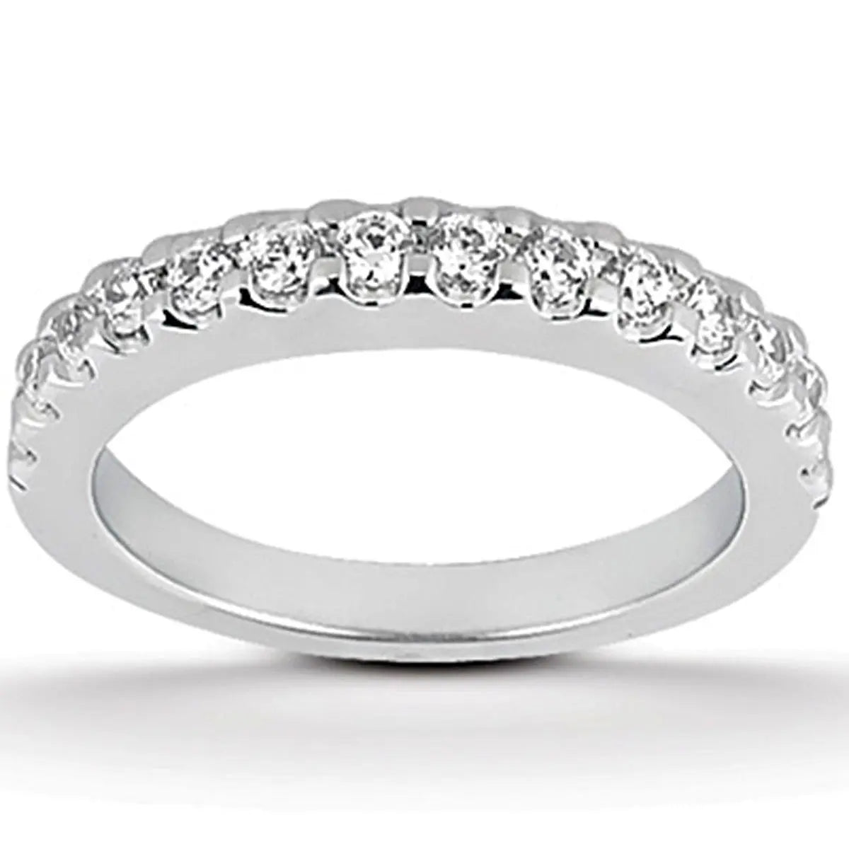 14k White Gold Shared Prong Diamond Wedding Ring Band RCJ Rings  CELESTIA LUXE JEWELLERS