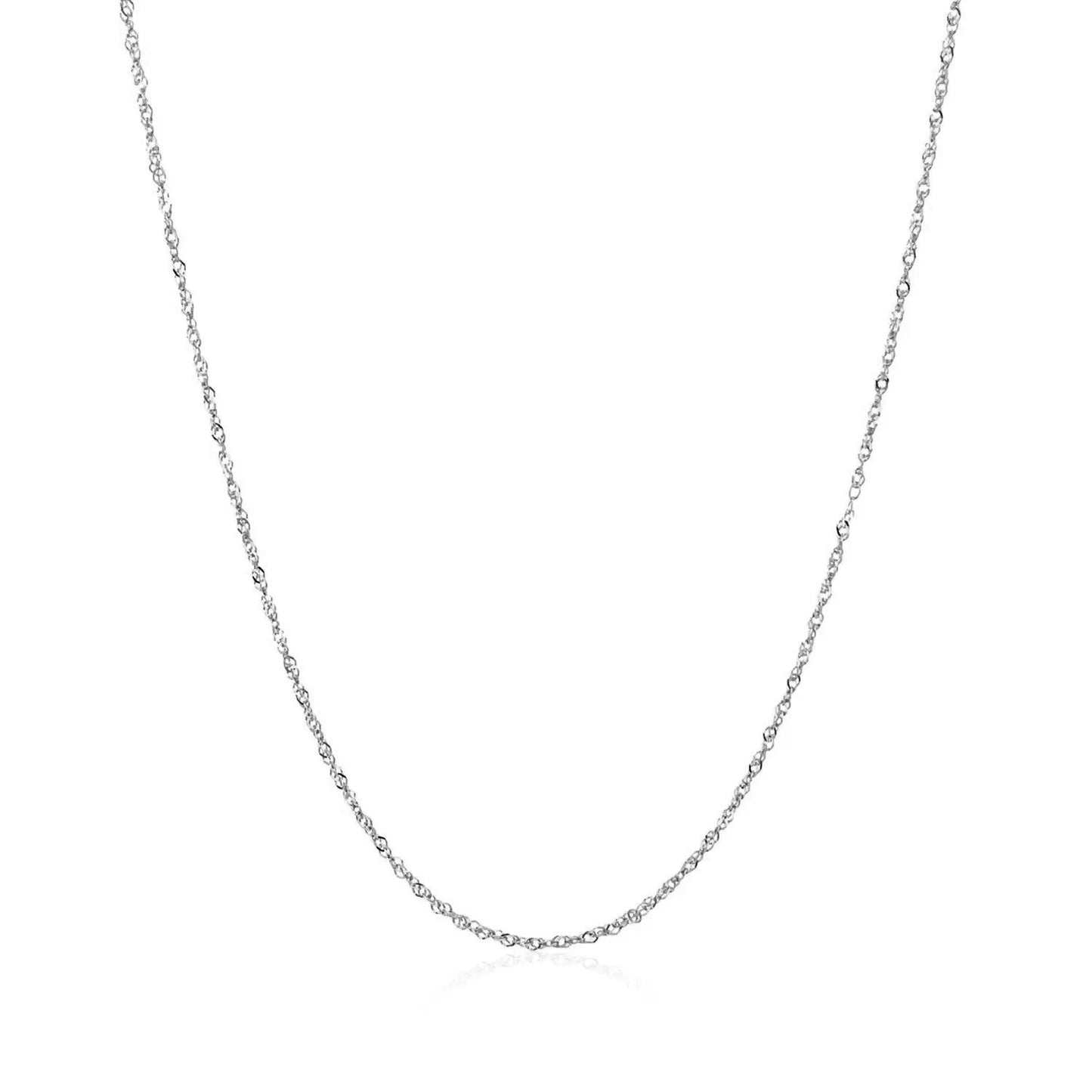 14k White Gold Singapore Chain 0.8mm (0.81 mm) RCJ Chains  CELESTIA LUXE JEWELLERS