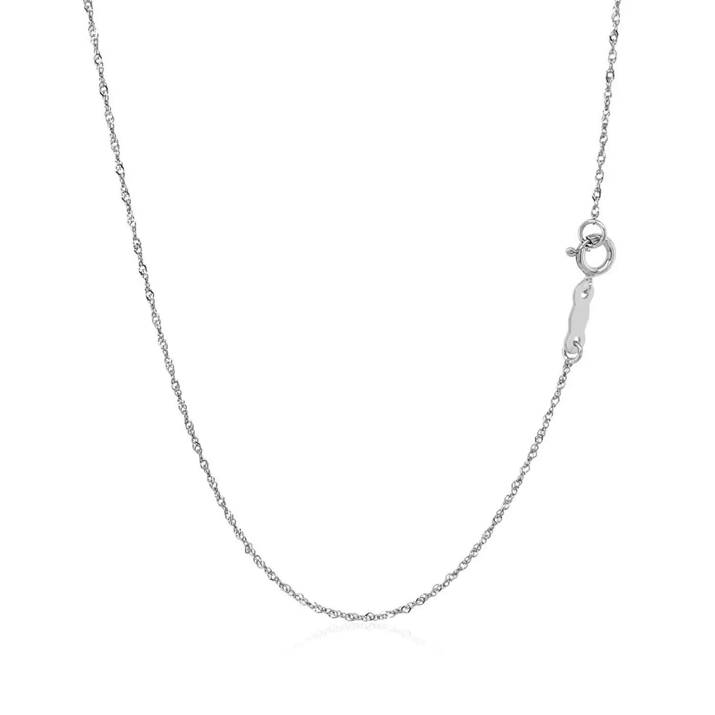 14k White Gold Singapore Chain 0.8mm (0.81 mm) RCJ Chains  CELESTIA LUXE JEWELLERS