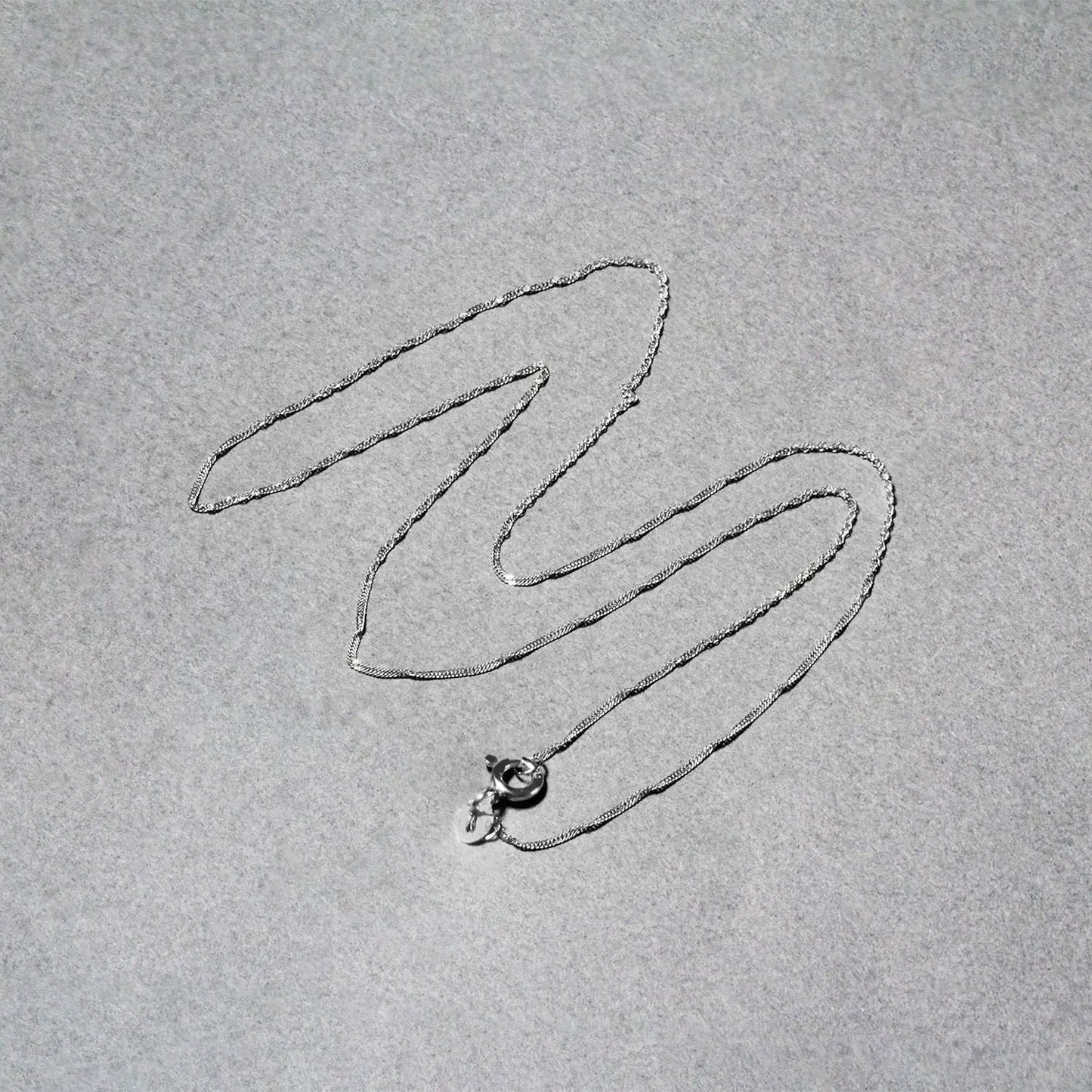 14k White Gold Singapore Chain 0.8mm (0.81 mm) RCJ Chains  CELESTIA LUXE JEWELLERS
