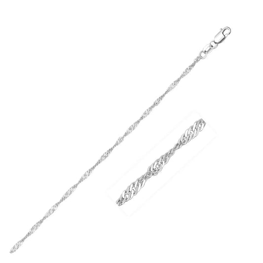 14k White Gold Singapore Chain (1.30 mm) RCJ Chains  CELESTIA LUXE JEWELLERS