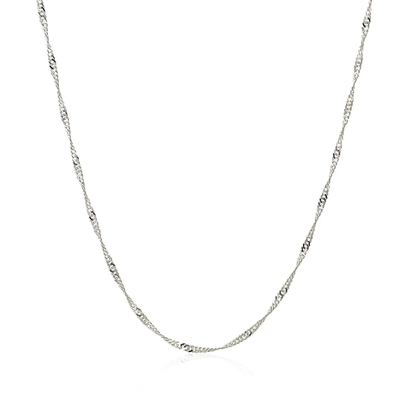 14k White Gold Singapore Chain (1.30 mm) RCJ Chains  CELESTIA LUXE JEWELLERS