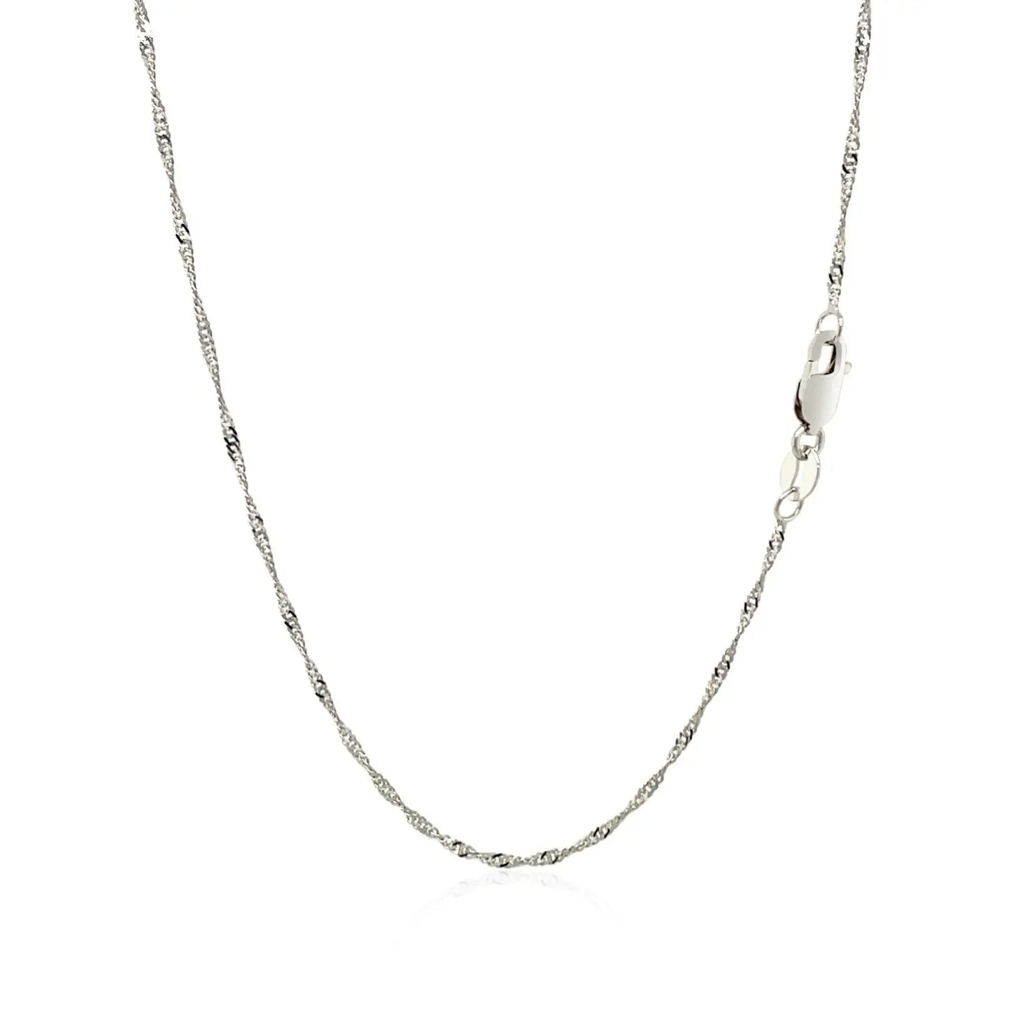 14k White Gold Singapore Chain (1.30 mm) RCJ Chains  CELESTIA LUXE JEWELLERS