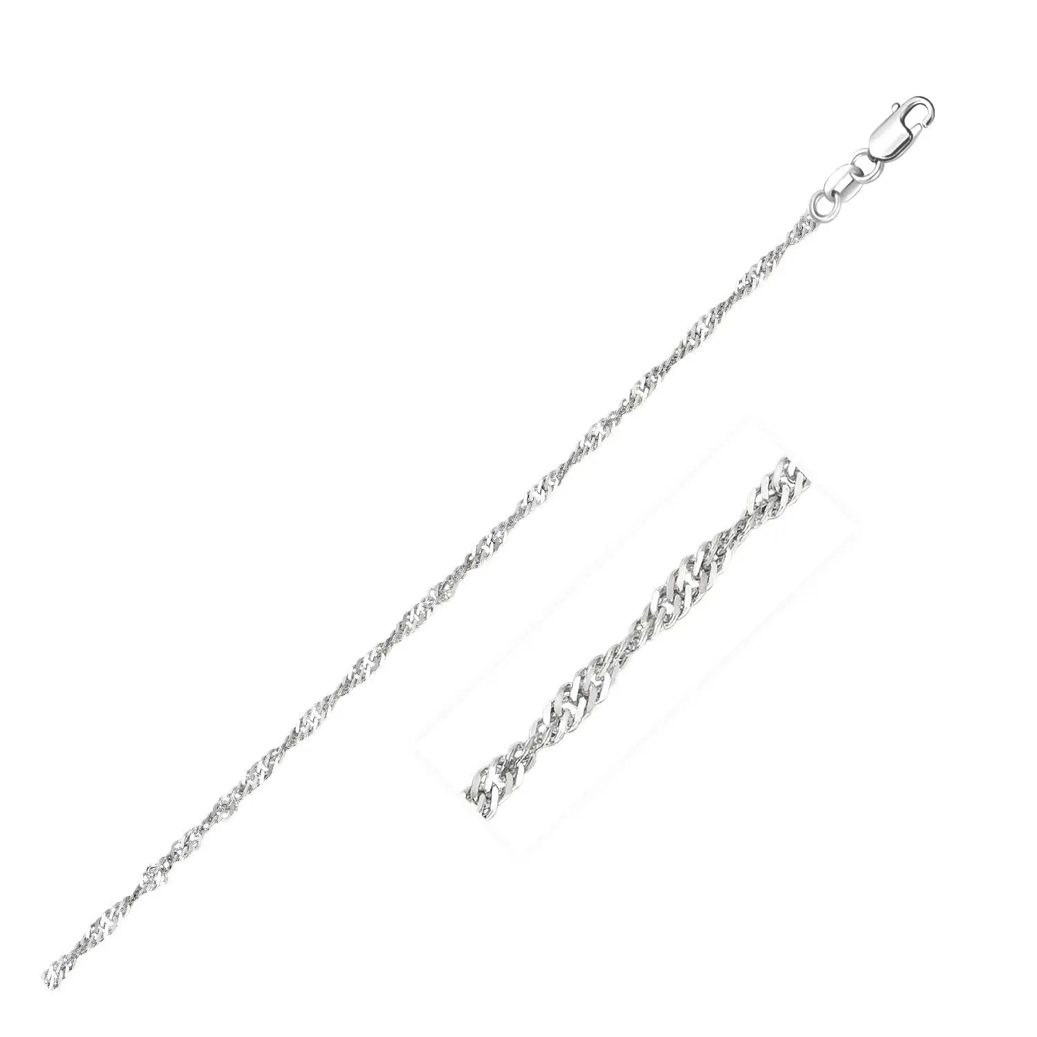 14k White Gold Singapore Chain (1.80 mm) RCJ Chains  CELESTIA LUXE JEWELLERS
