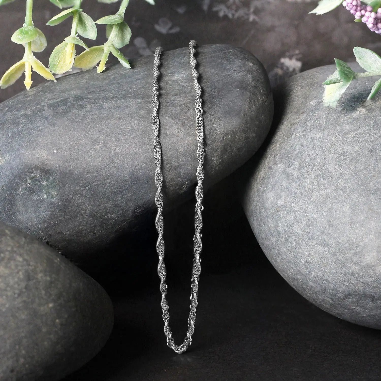 14k White Gold Singapore Chain (1.80 mm) RCJ Chains  CELESTIA LUXE JEWELLERS