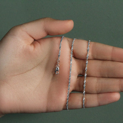 14k White Gold Singapore Chain (1.80 mm) RCJ Chains  CELESTIA LUXE JEWELLERS