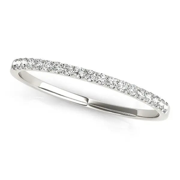 14k White Gold Slim Pave Set Diamond Wedding Band (1/8 cttw) RCJ Rings  CELESTIA LUXE JEWELLERS