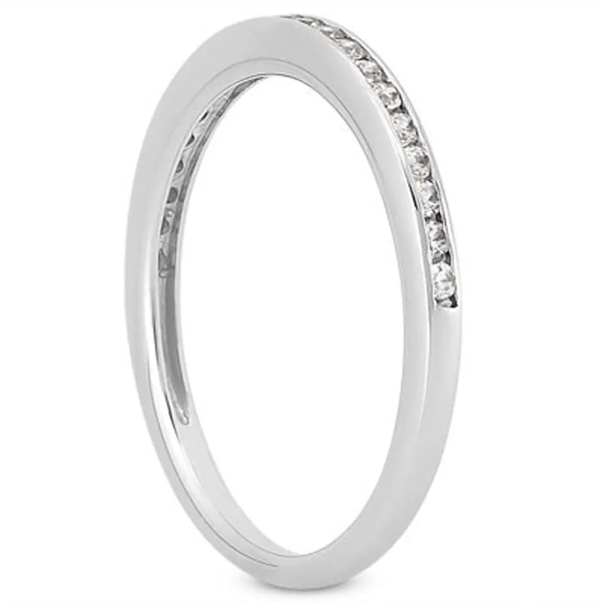 14k White Gold Slim Profile Diamond Channel Set Wedding Ring Band RCJ Rings  CELESTIA LUXE JEWELLERS