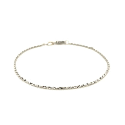 14k White Gold Solid Diamond Cut Rope Bracelet (1.80 mm) RCJ Bracelets  CELESTIA LUXE JEWELLERS