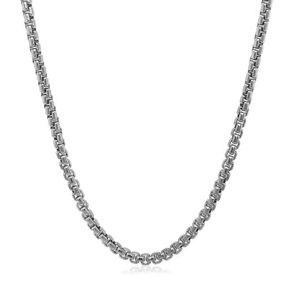 14k White Gold Solid Round Box Chain (2.5 mm) RCJ Chains  CELESTIA LUXE JEWELLERS
