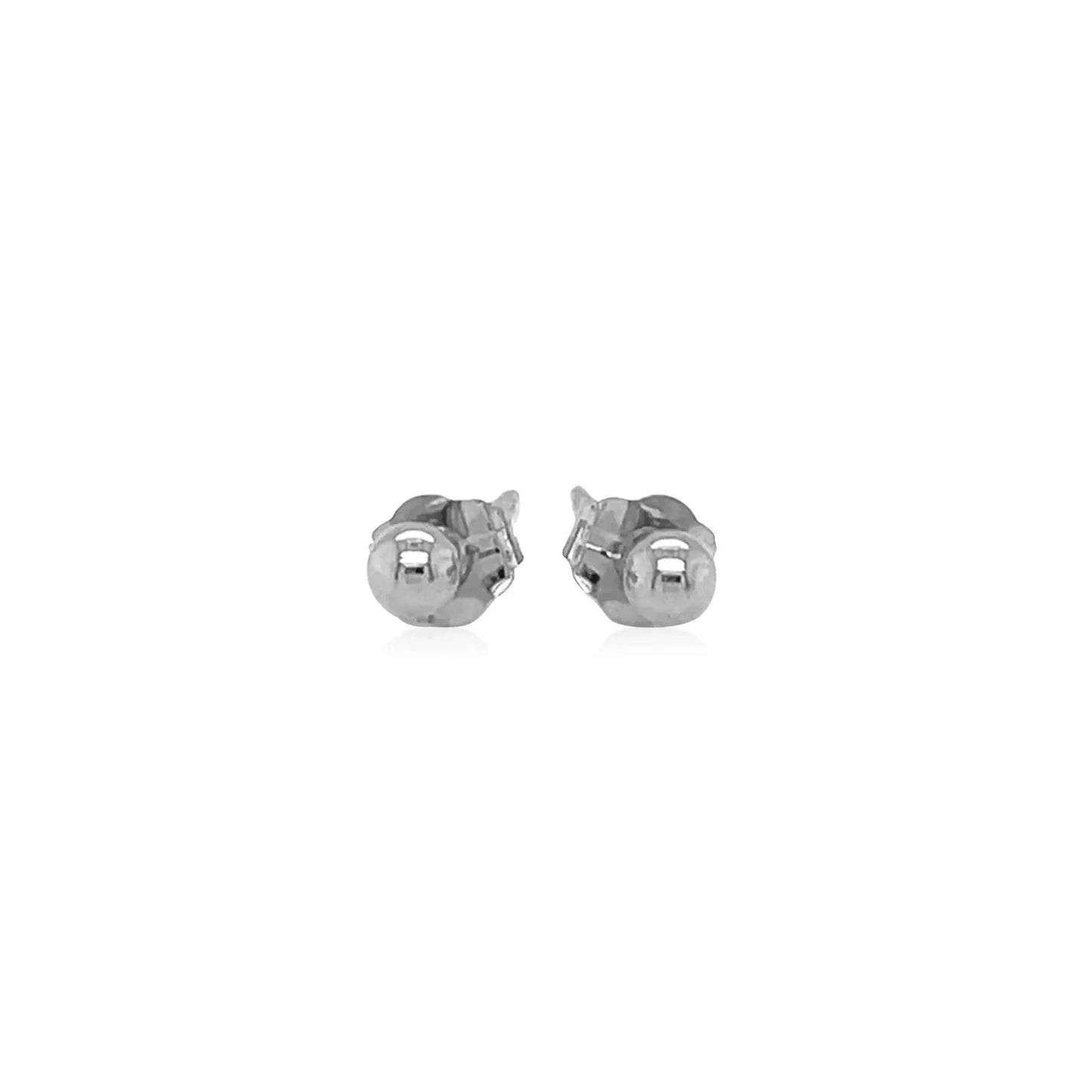 14k White Gold Spherical Stud Earrings (3mm) RCJ Earrings  CELESTIA LUXE JEWELLERS