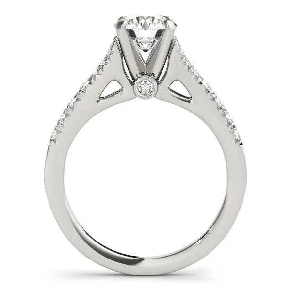 14k White Gold Split Shank Prong Set Diamond Engagement Ring (1 3/8 cttw) RCJ Rings  CELESTIA LUXE JEWELLERS