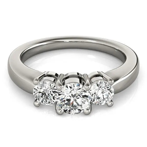 14k White Gold Timeless 3 Stone Round Diamond Engagement Ring (1 cttw) RCJ Rings  CELESTIA LUXE JEWELLERS