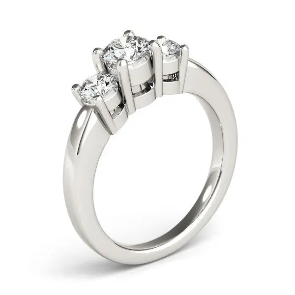 14k White Gold Timeless 3 Stone Round Diamond Engagement Ring (1 cttw) RCJ Rings  CELESTIA LUXE JEWELLERS