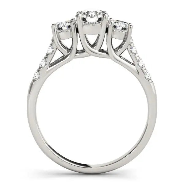 14k White Gold Trellis Set 3 Stone Round Diamond Engagement Ring (1 1/8 cttw) RCJ Rings  CELESTIA LUXE JEWELLERS