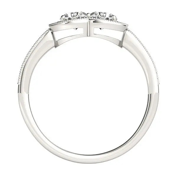 14k White Gold Two Stone Diamond Halo Ring (3/4 cttw) RCJ Rings  CELESTIA LUXE JEWELLERS