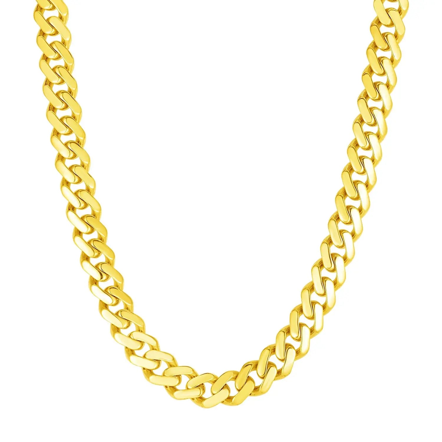 14k Yellow Gold 22 inch Polished Curb Chain Necklace RCJ Necklaces  CELESTIA LUXE JEWELLERS