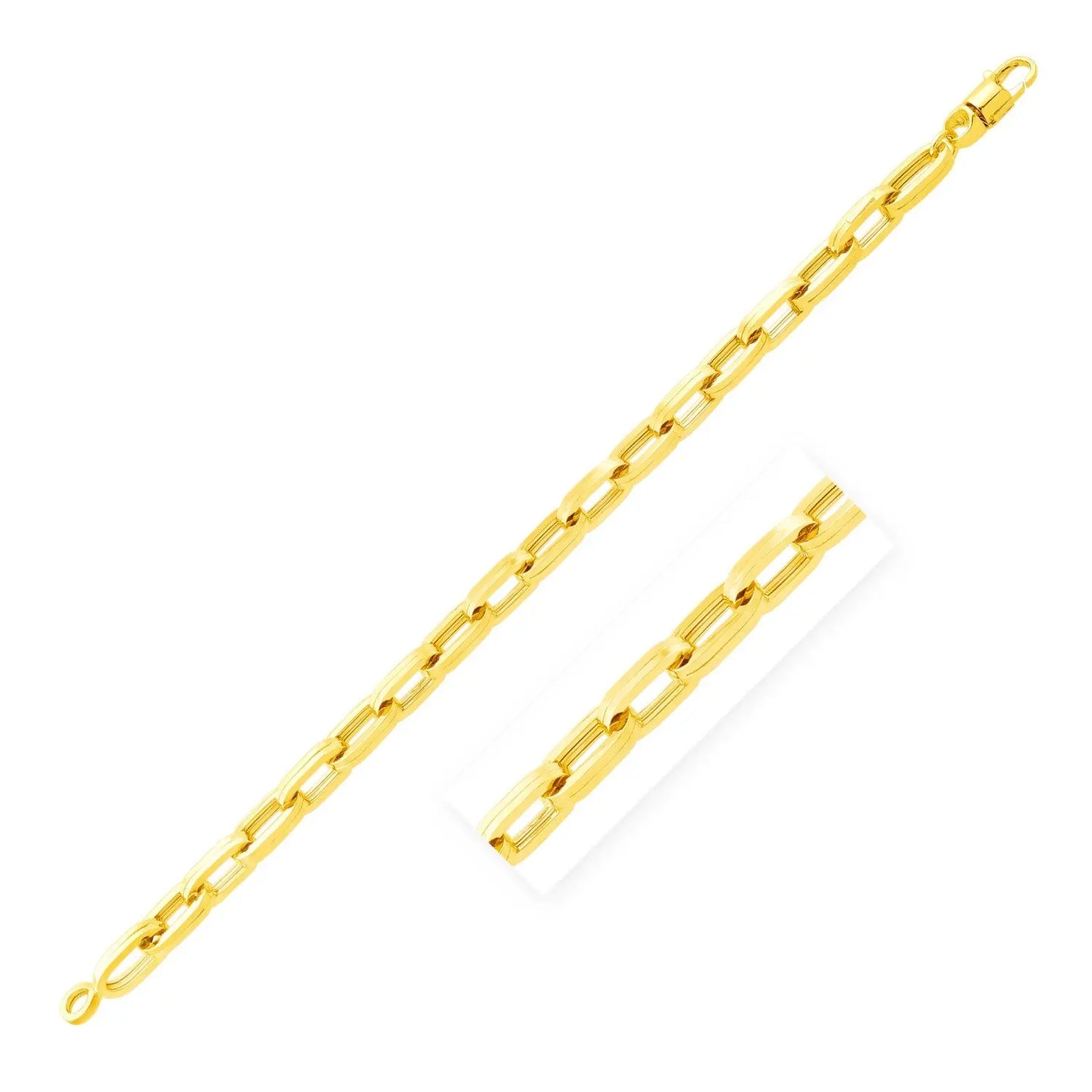 14k Yellow Gold 8 1/2 inch Mens Wide Paperclip Chain Bracelet (7.30 mm) RCJ Bracelets  CELESTIA LUXE JEWELLERS
