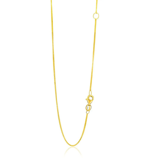 14k Yellow Gold Adjustable Box Chain (0.80 mm) RCJ Chains  CELESTIA LUXE JEWELLERS
