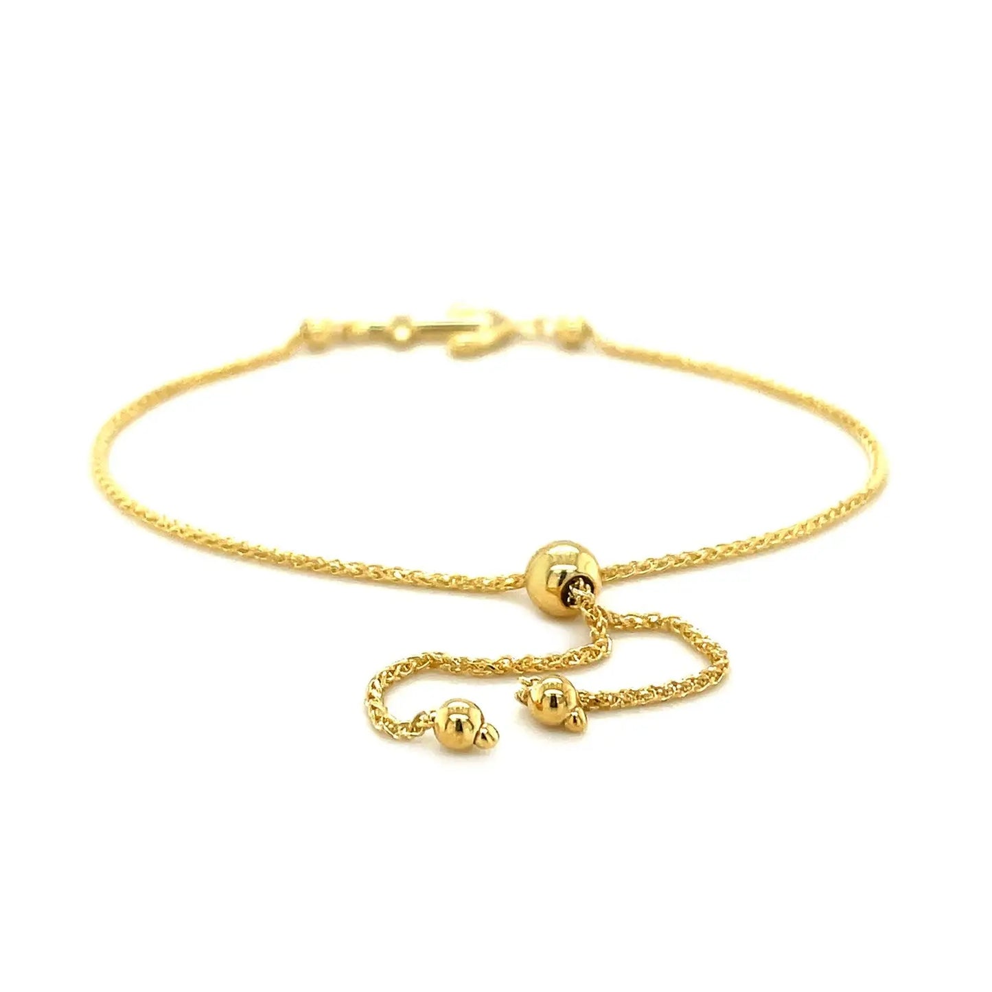 14k Yellow Gold Anchor Design Adjustable Lariat Bracelet RCJ Bracelets  CELESTIA LUXE JEWELLERS
