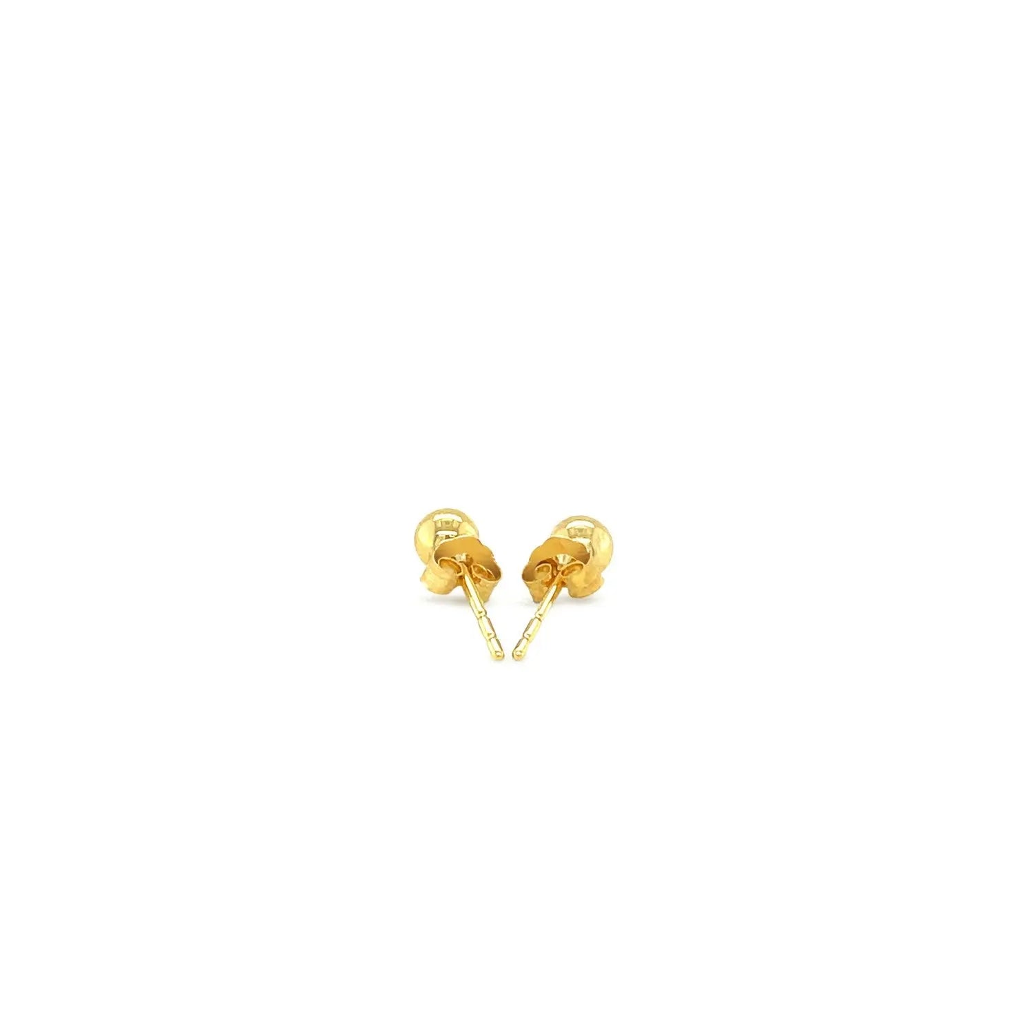 14k Yellow Gold Ball Style Stud Earrings (4mm) RCJ Earrings  CELESTIA LUXE JEWELLERS