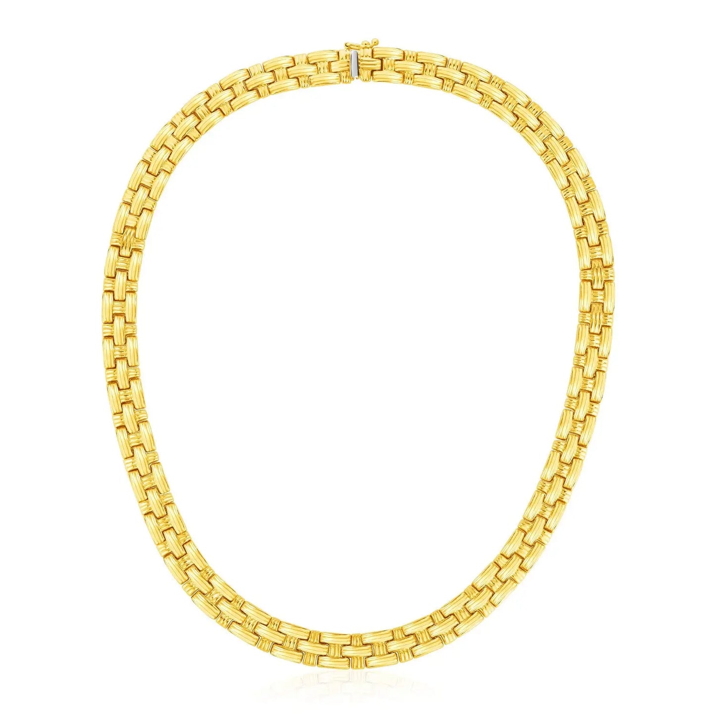 14k Yellow Gold Basket Weave Necklace RCJ Necklaces  CELESTIA LUXE JEWELLERS