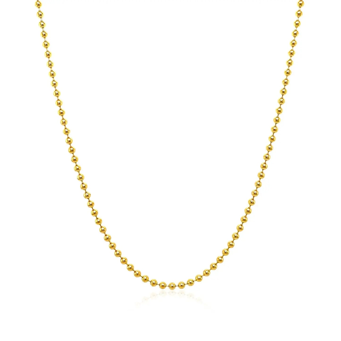 14k Yellow Gold Bead Chain 1.5mm (1.50 mm) RCJ Chains  CELESTIA LUXE JEWELLERS
